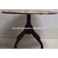 Industrial Cast Iron Base Restaurant Table Round Wooden Top